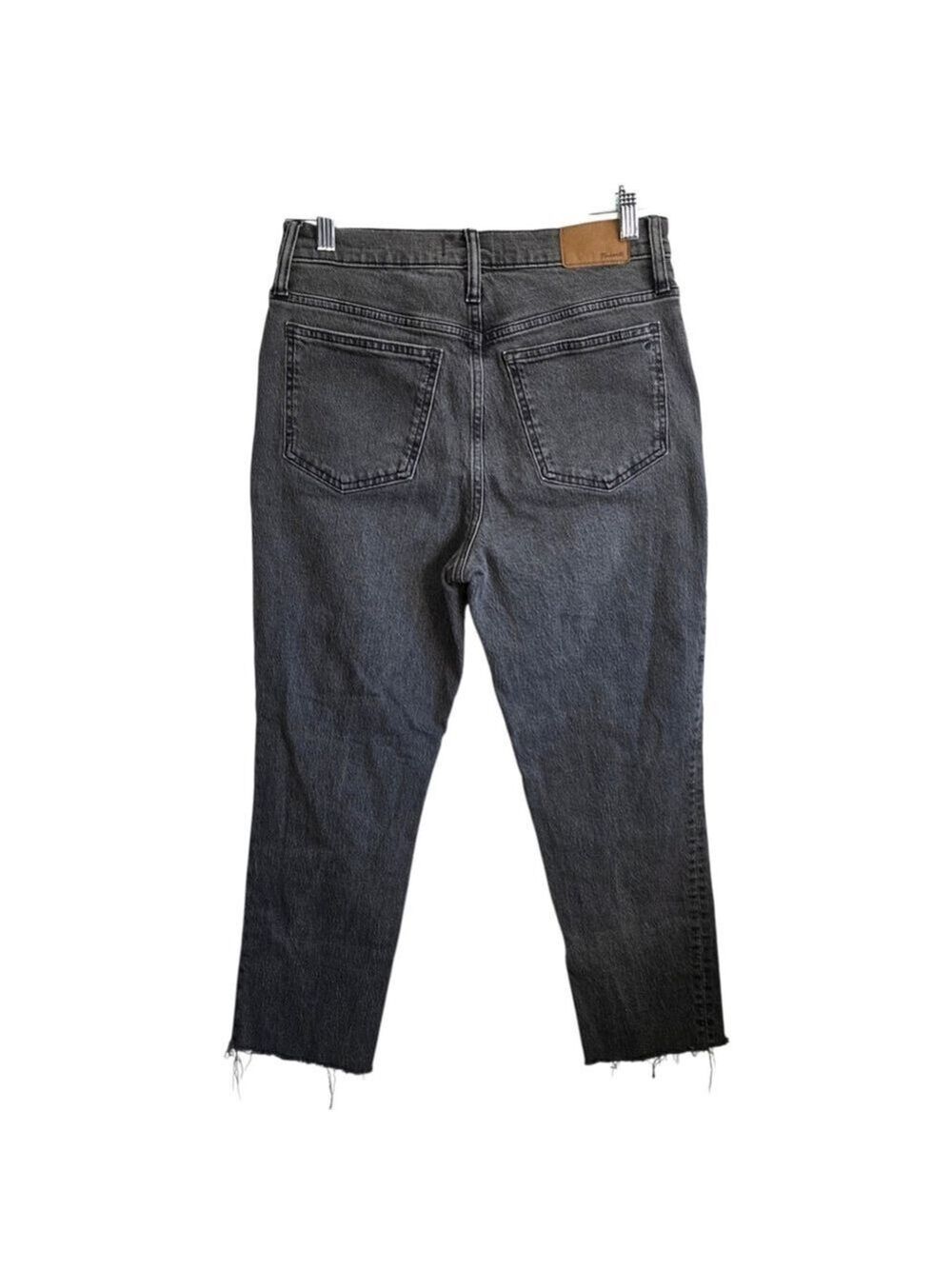 Madewell High Rise Black Distressed Straight Leg Jeans The Perfect Vintage Jean - Picture 7 of 13
